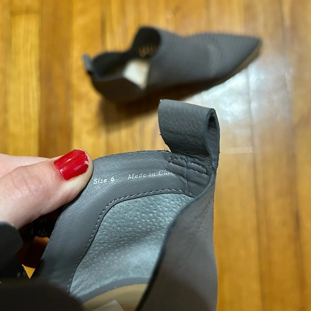 Dolce Vita Boots Womens 6 Gray Laser Cut Pointed Toe Bootie Block Heels